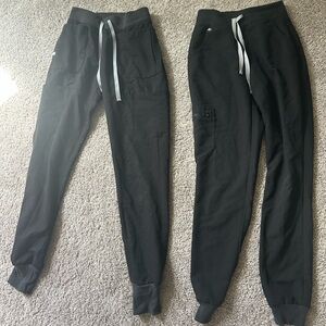 2 pairs XXS TALL Figs Technical Collection Black Scrub JOGGERS